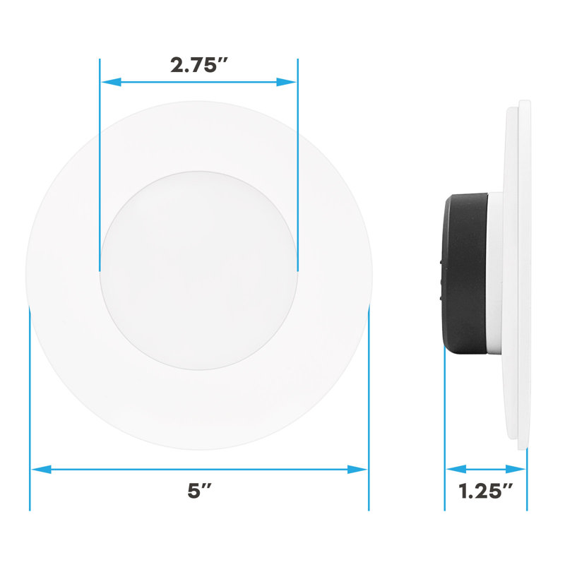 Ensemble d'éclairage encastré à DEL 4 po à intensité variable, Blanc