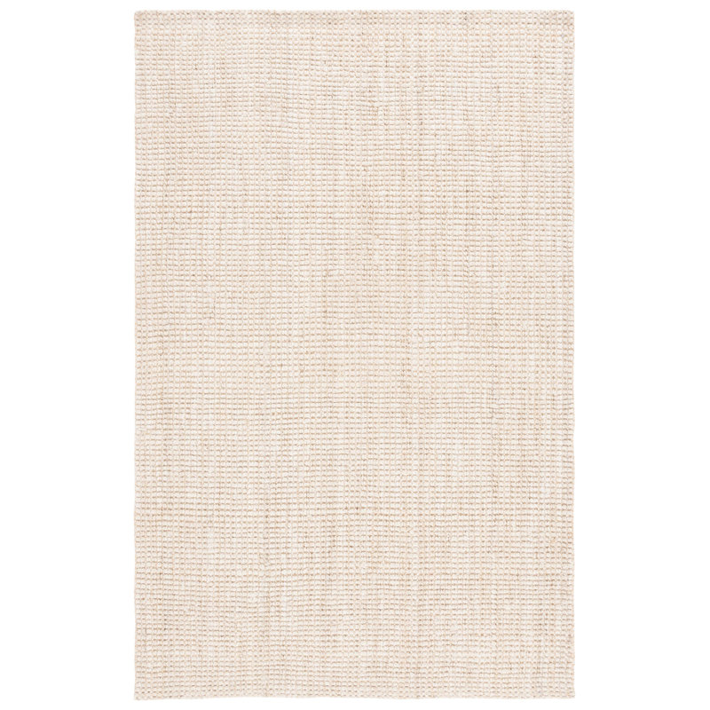 Tapis en jute / fibre de coco de couleur unie tissé à la main Kimbella, Rectangle de 5 pi x 8 pi