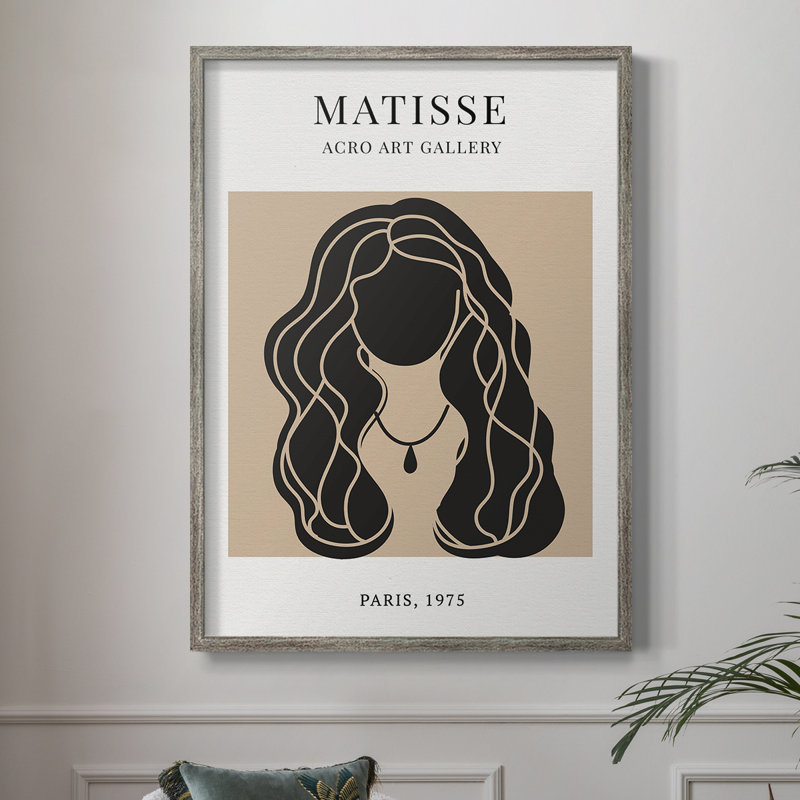 Matisse CXIX, reproduction d'art encadrée - bois massif, H 15 po x l 12 po