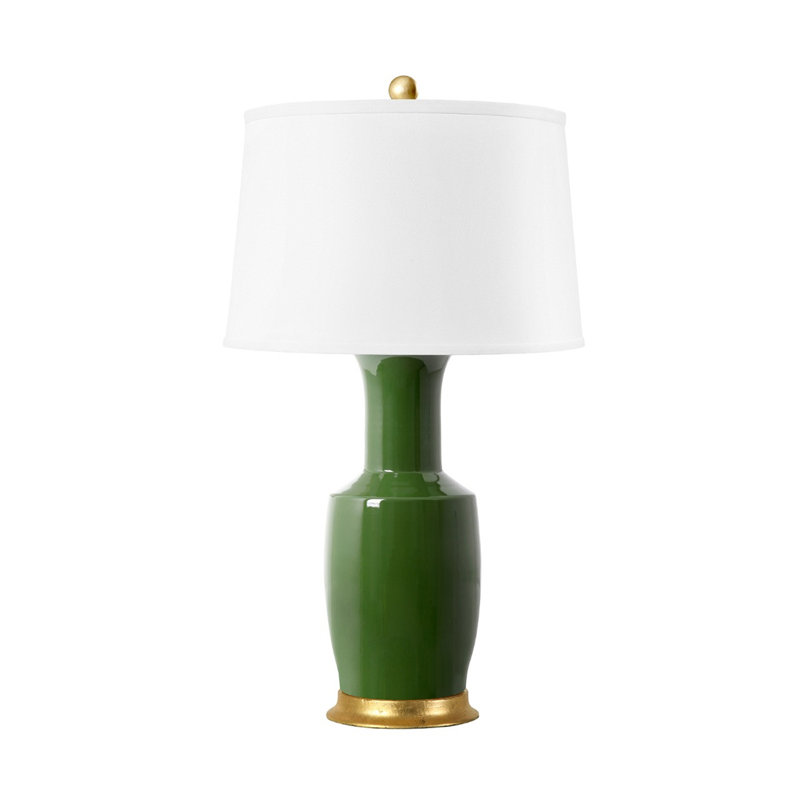 Alia Table Lamp, Gold/Dark Green