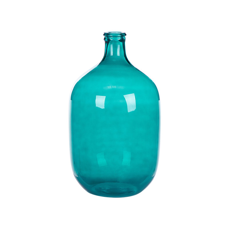 Billerica Handmade Glass Floor Vase, Turquoise, 48cm H x 27cm W x 27cm D