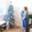 Statue de Noël d'intérieur rustique père avec meute avec DEL