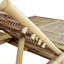  Chaise longue de patio en bambou naturel, tissu (100% polyester)