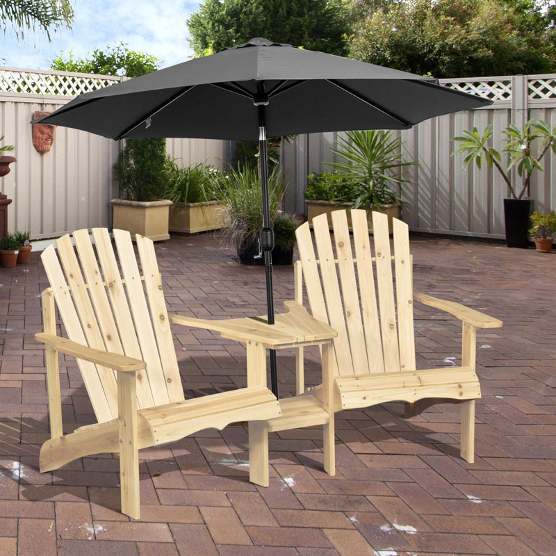 Fir Outdoor Adirondack Chair With Table
