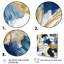 Motif abstrait avec des textures bleues et dorées - Impression sur toile abstraite-519830115-519830126