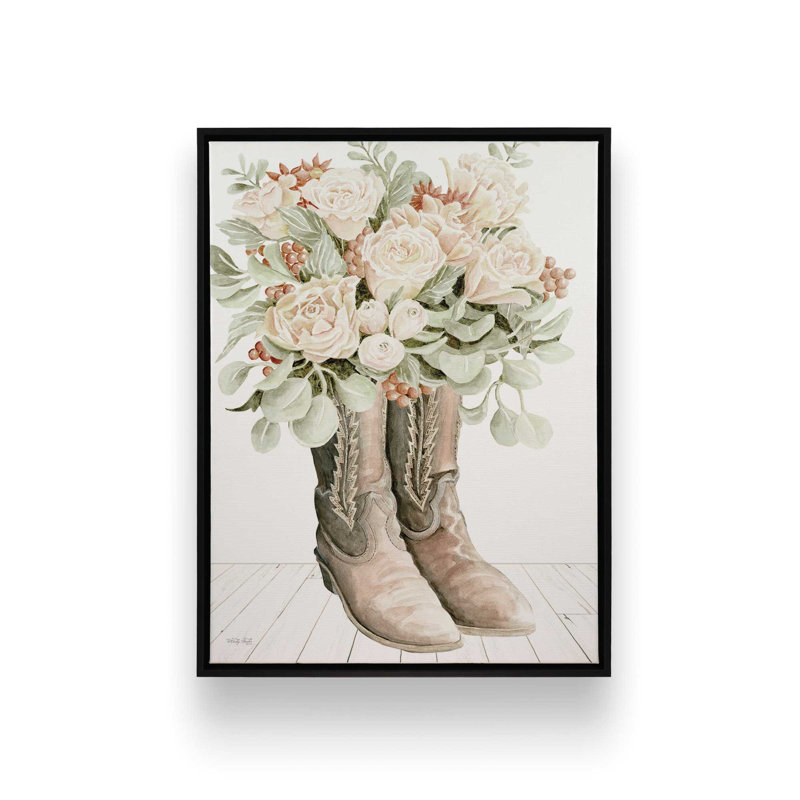 Reproduction d'art «Peach Street Cowboy» par Cindy Jacobs, L 30 x H 40, Toile avec cadre, Noir