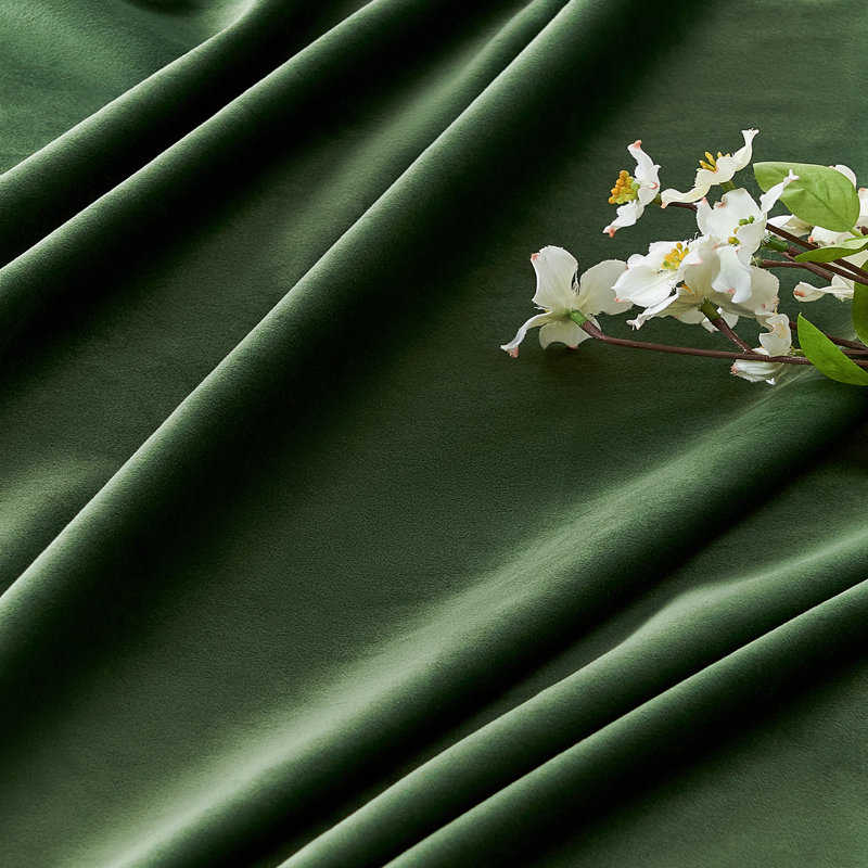 Aikens Blackout Rod Pocket and Back Tab Curtain Panel, 52" W x 84" L, Green