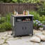 Chariot de barbecue pliable pour îlot de cuisine pour l'extérieur avec plateau en acier inoxydable, support à déchets, grand rangement et roues verrouillables-133225492