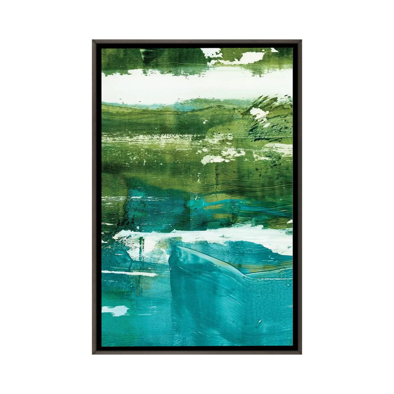 Terra II par Ethan Harper - reproduction d'art, H 40 po x l 26 po x P 1,5 po, Toile avec cadre gris, Pas de tapis