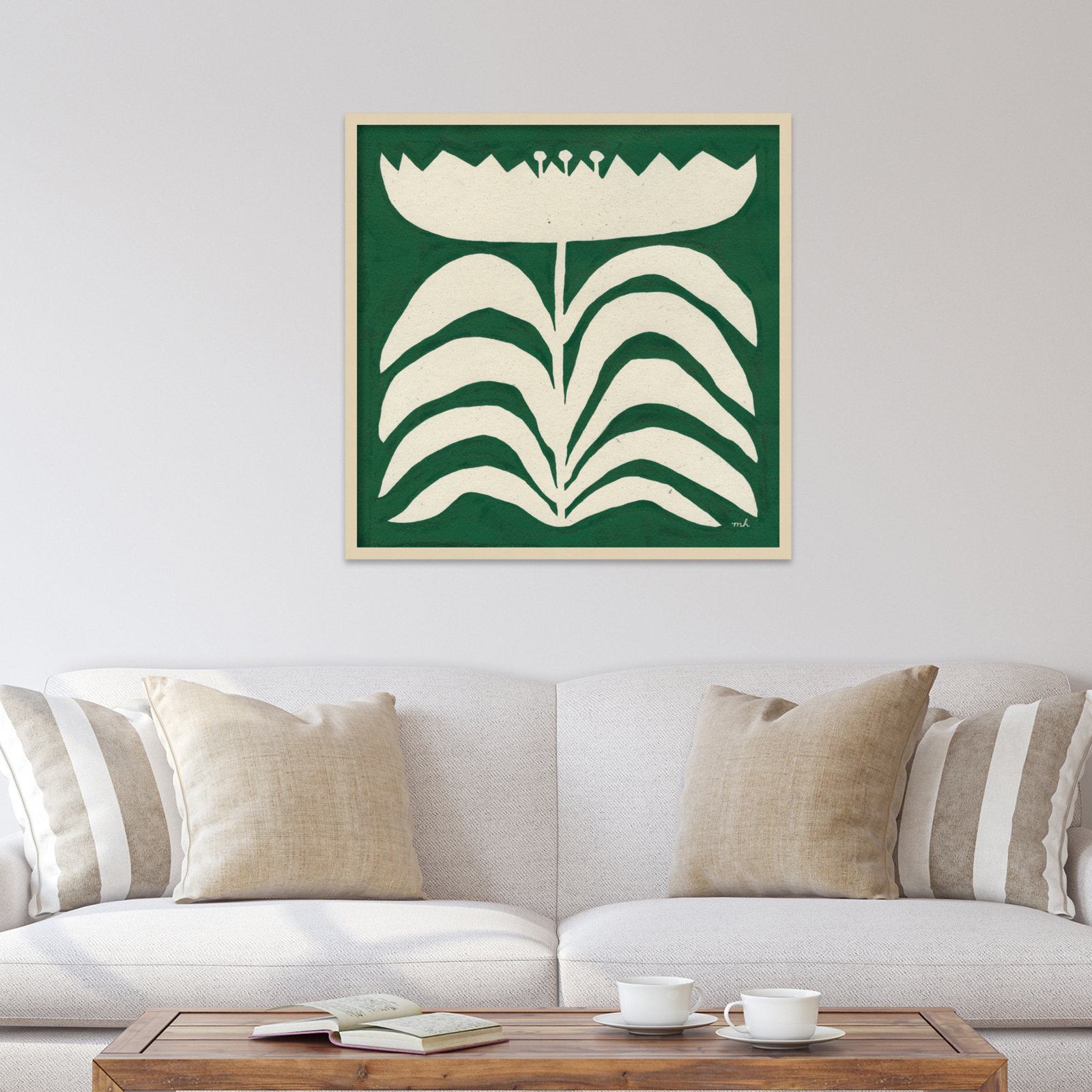 Delighted Floral II Emerald Print, Brown, 33" W x 33" H