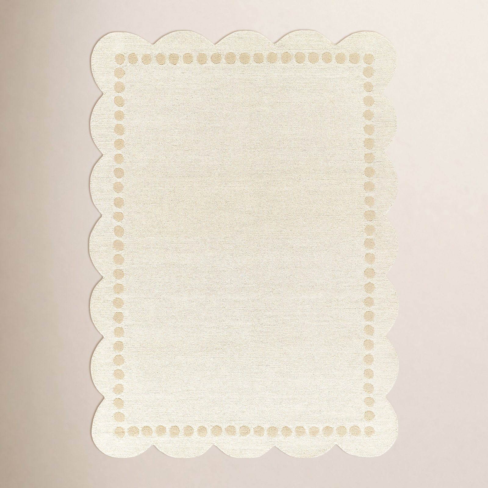 Lola Ivory Hand-Tufted Wool Rug, Rectangle 2' x 3'