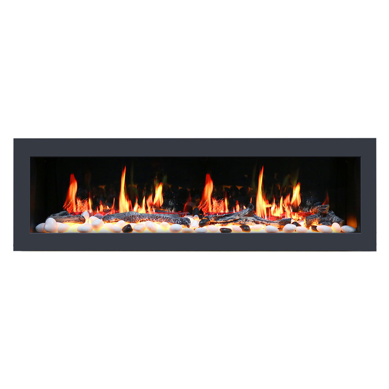Foyer électrique intelligent 68 "ZEF68X Latitude Liedeer Homes | Fixation murale et encastrée ultra-mince | Multi-flammes HD, bûches respirantes, contrôle des applications
