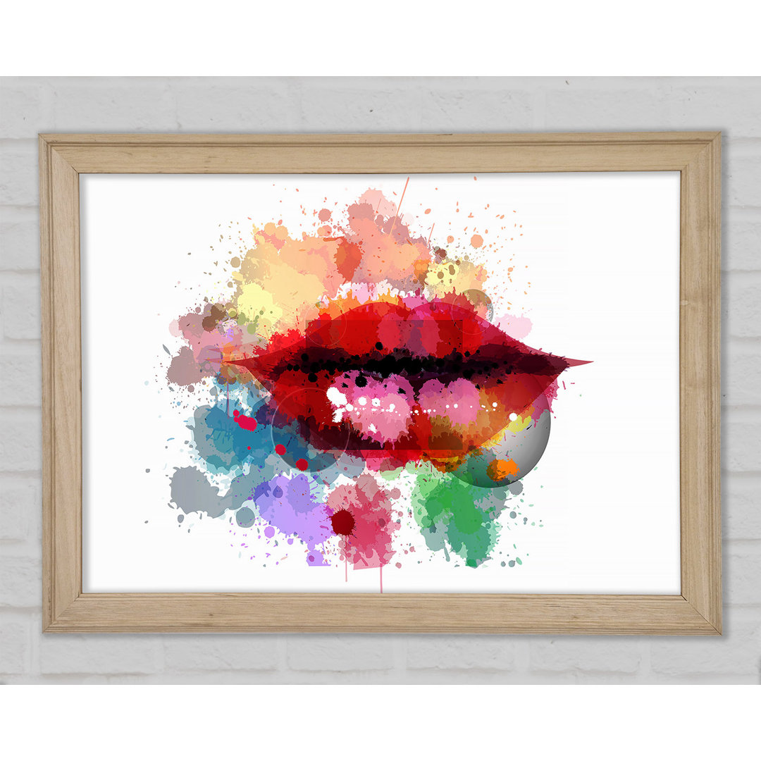 Gerahmtes Leinwandbild Rainbow Lips