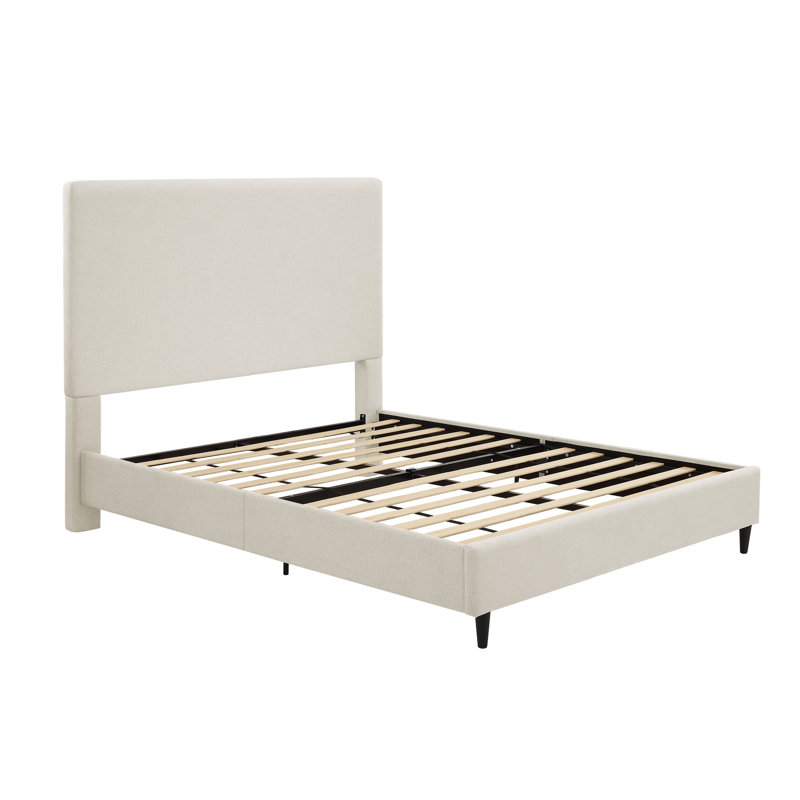 Lit tapissier Ana, Lit double, Ivory