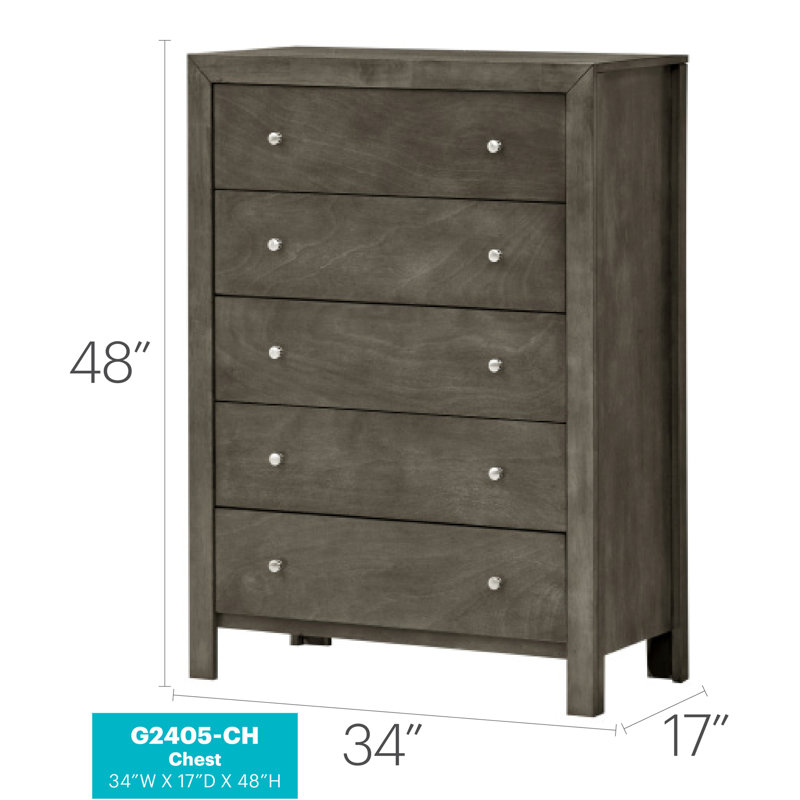 Élégant coffre de rangement transitionnel gris, Gris