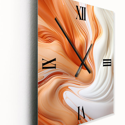 Horloge murale orange et blanche