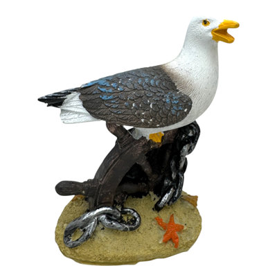 Set Of 2 Assorted Seagulls On Rocks With Different Accents Figurines
