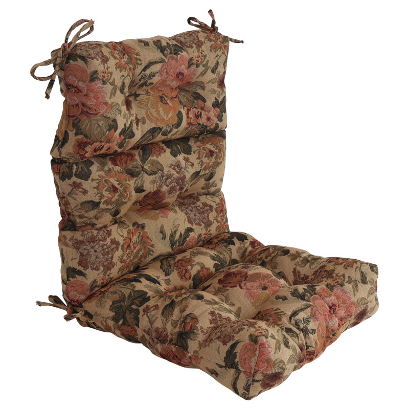 Tapestry Tufted Seat/Back Chair Cushion