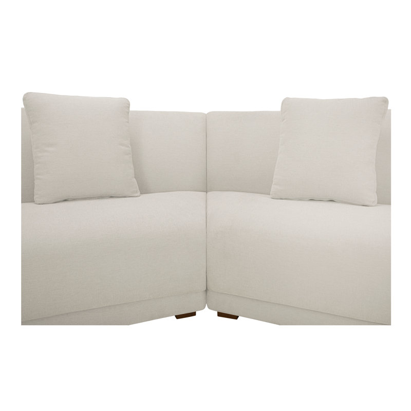 Fraser 4 Piece Modular Sectional White, 31.5" H x 224" W x 34.29" D, White Polyester