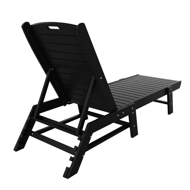 Laguna Outdoor HDPE Chaise Lounge, Black