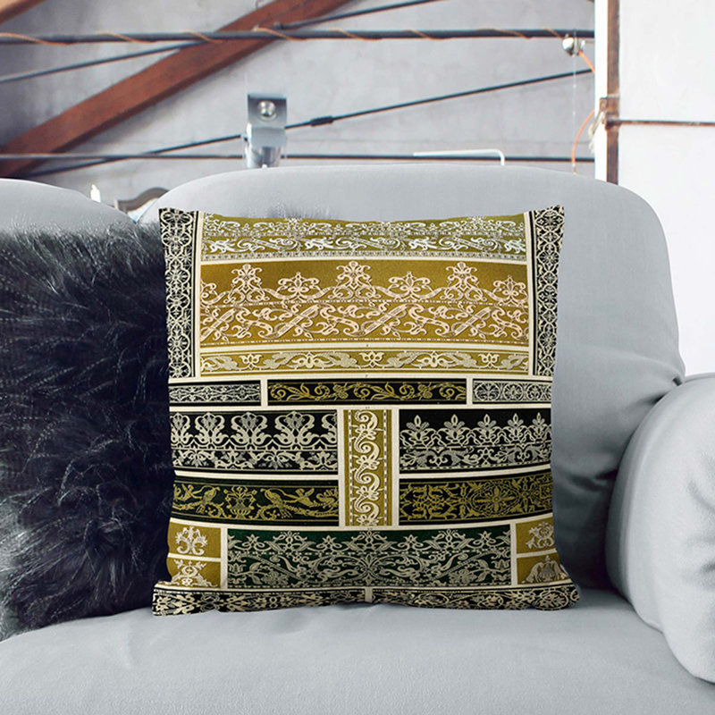 Geometric Square Throw Cushion, Stone, 40 x 40 cm