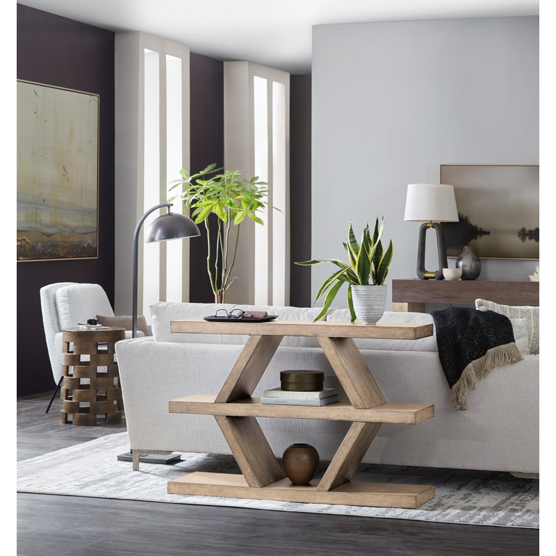 Chiseling 48'' W Solid Wood Console Table, Brown