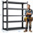 72"h Heavy Duty Shelves, 2000lbs Capacity Metal, Adjustable For Garage, Black Metal Shelving Storage, Capacity,