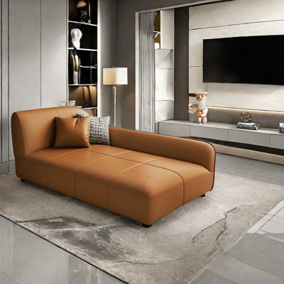 Chaise longue rembourrée en cuir rembourré en éponge Modern Minimalist