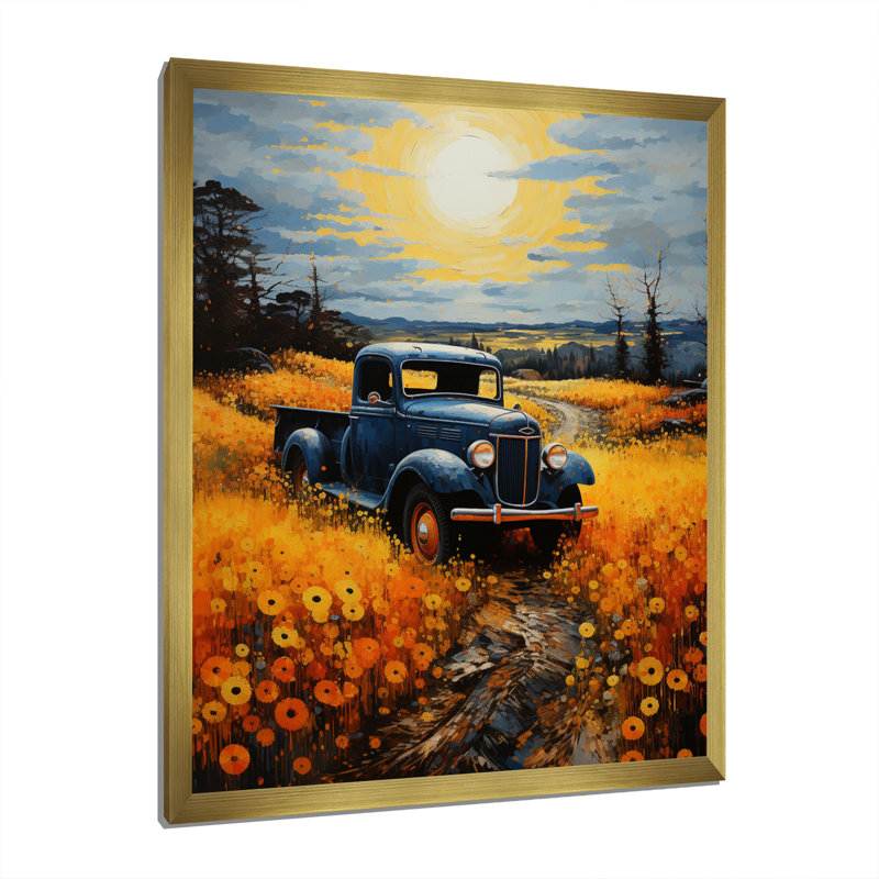 Wytse Pickup Truck Rustic Rides III, H 32 po x l 24 po x P 1 po, Encadrement doré