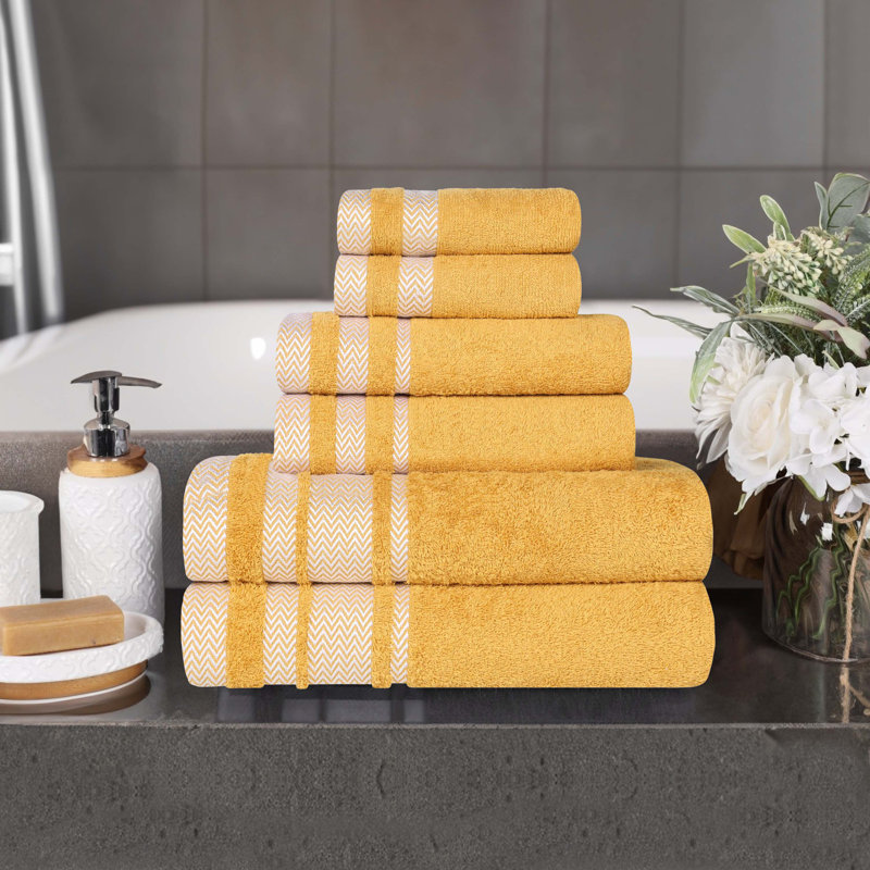 Ensemble de serviettes de bain 6 pièces Halia, Doré