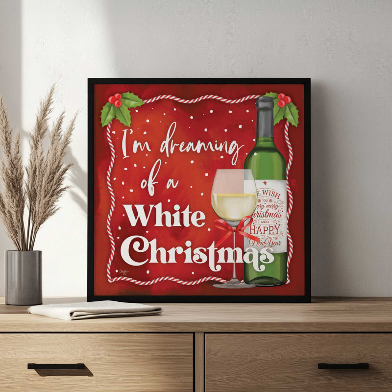 «White Christmas» par Mollie B., reproduction d'art, L 36 x H 36, Impression encadrée, Doré