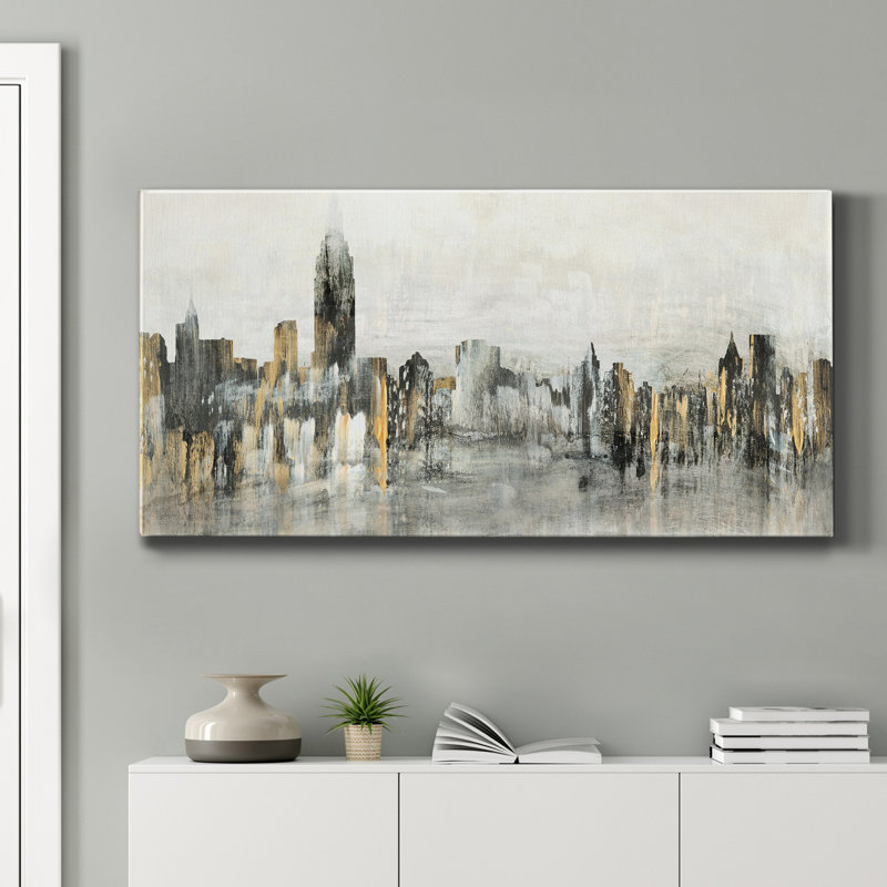 Bright City Lights - Impression sur toile tendue, H 24 po x l 12 po x P 1 po, Toile tendue