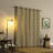 Satti Embroidered Leaf 100% Blackout Grommet Curtain Panel-90572989-90572988