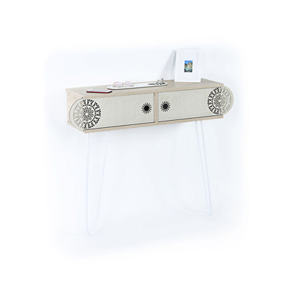 Modern Desk Console Table With Metal Legs