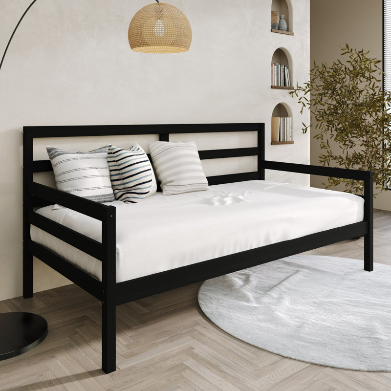 Regeana Kiln-Dried Twin Solid Wood Daybed , Black