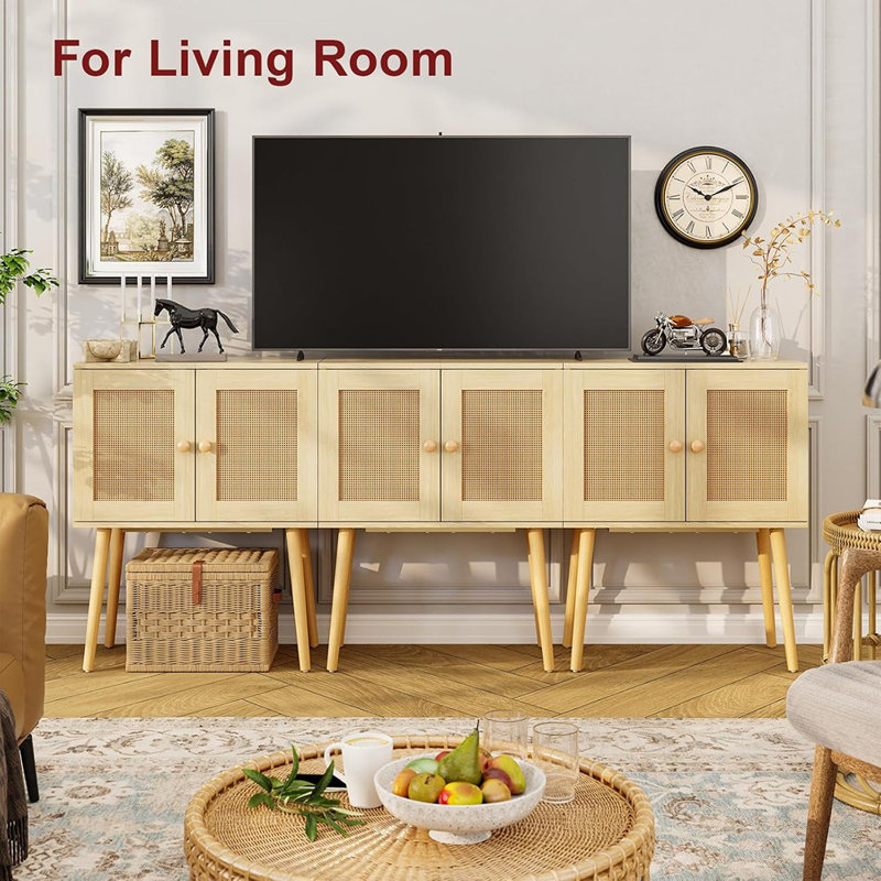 Buffet petite ferme en rotin avec rangement