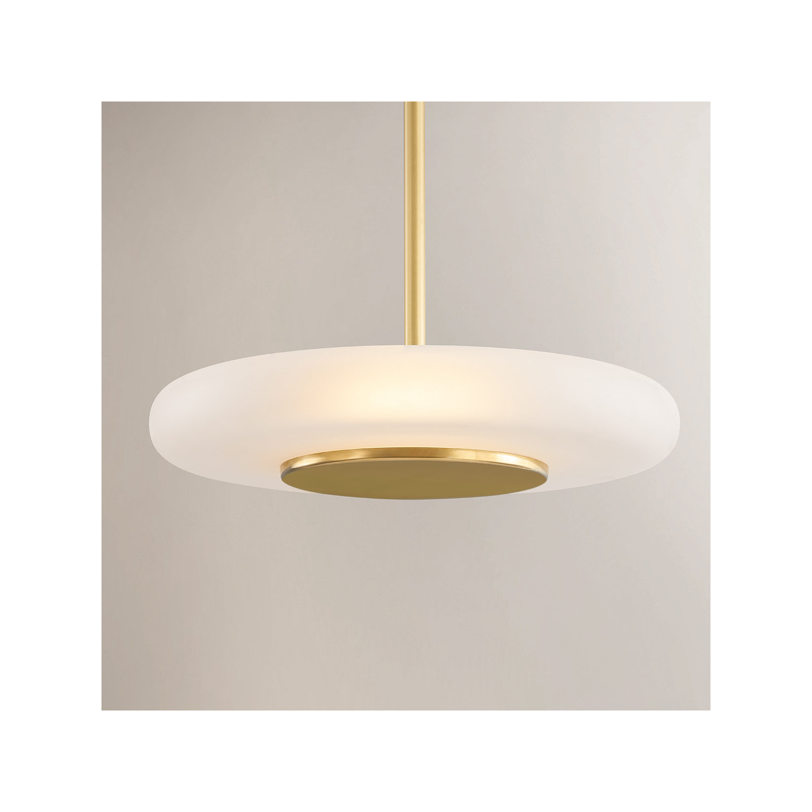 Blyford Pendant by PEMBROOKE & IVES, Aged Brass, 7.25" H x 15.5" W x 15.5" D