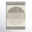 Uptown Geometric Hand Tufted Wool Area Rug in Beige/Black-600758221