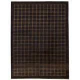 Hand-Knotted High-Quality Black and Gold Area Rug
