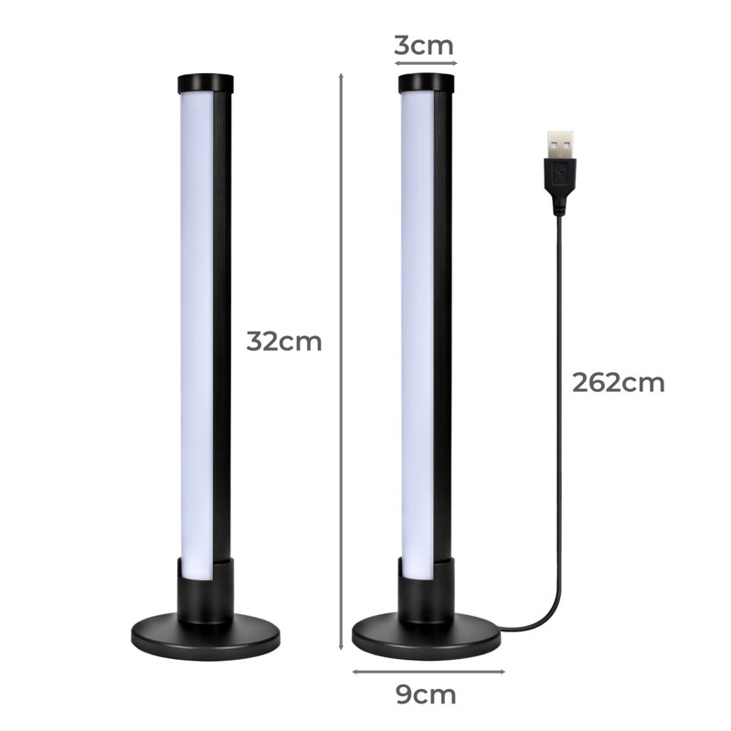 32cm Polished LED Column Floor Lamp