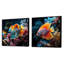 Ensemble de 2 magnifiques poissons-papillons bleus et oranges I - animaux-548204757-548204755