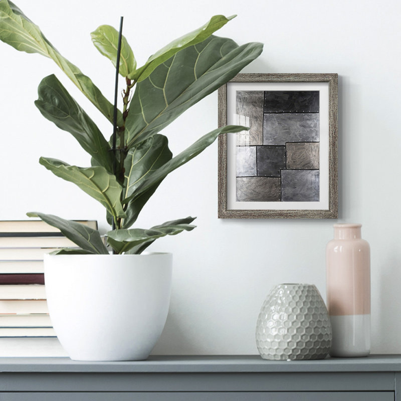 Plaques d'acier I - impression encadrée, H 25,5 po x l 17,5 po, Distressed
