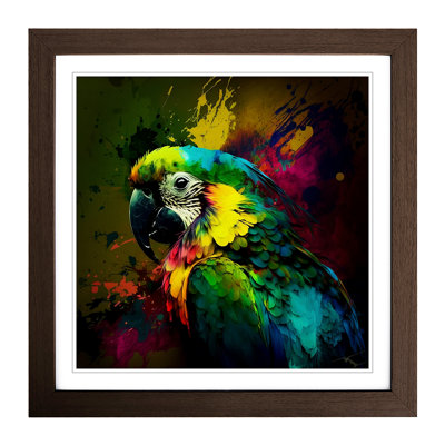 Parrot - Single Picture Frame Print on Wood