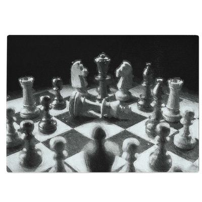 Tempered Glass Chess Checkmate Chopping Board