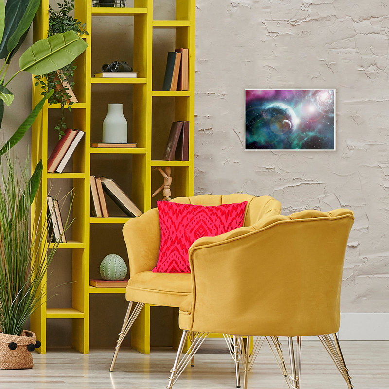 Plaque murale Eclipsing Cosmos Planets, design par Ali Chris, H 13 po x l 19 po