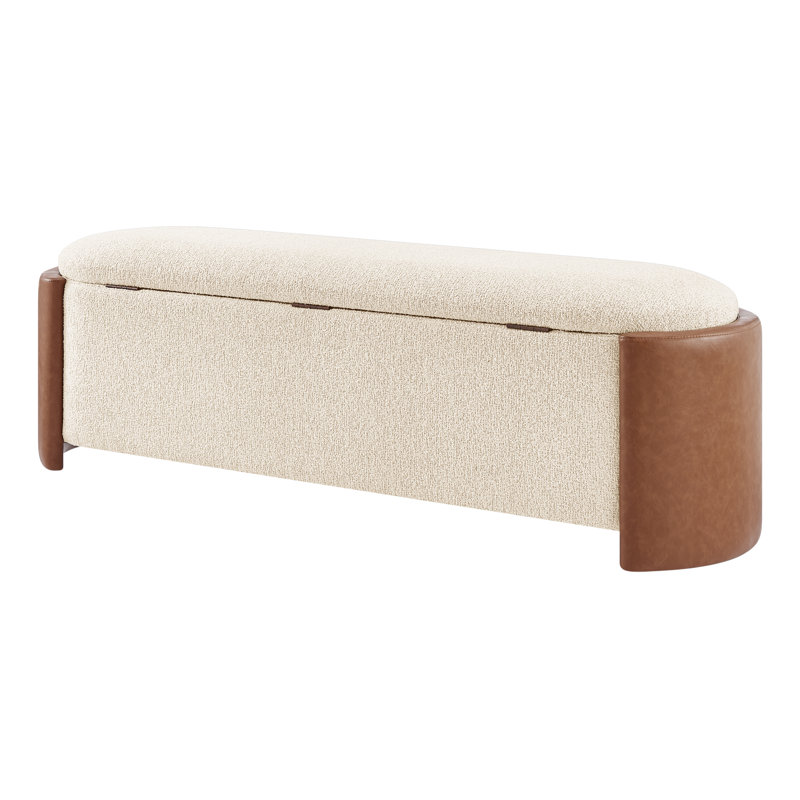 Datavia Fabric/Faux Leather Storage Bench