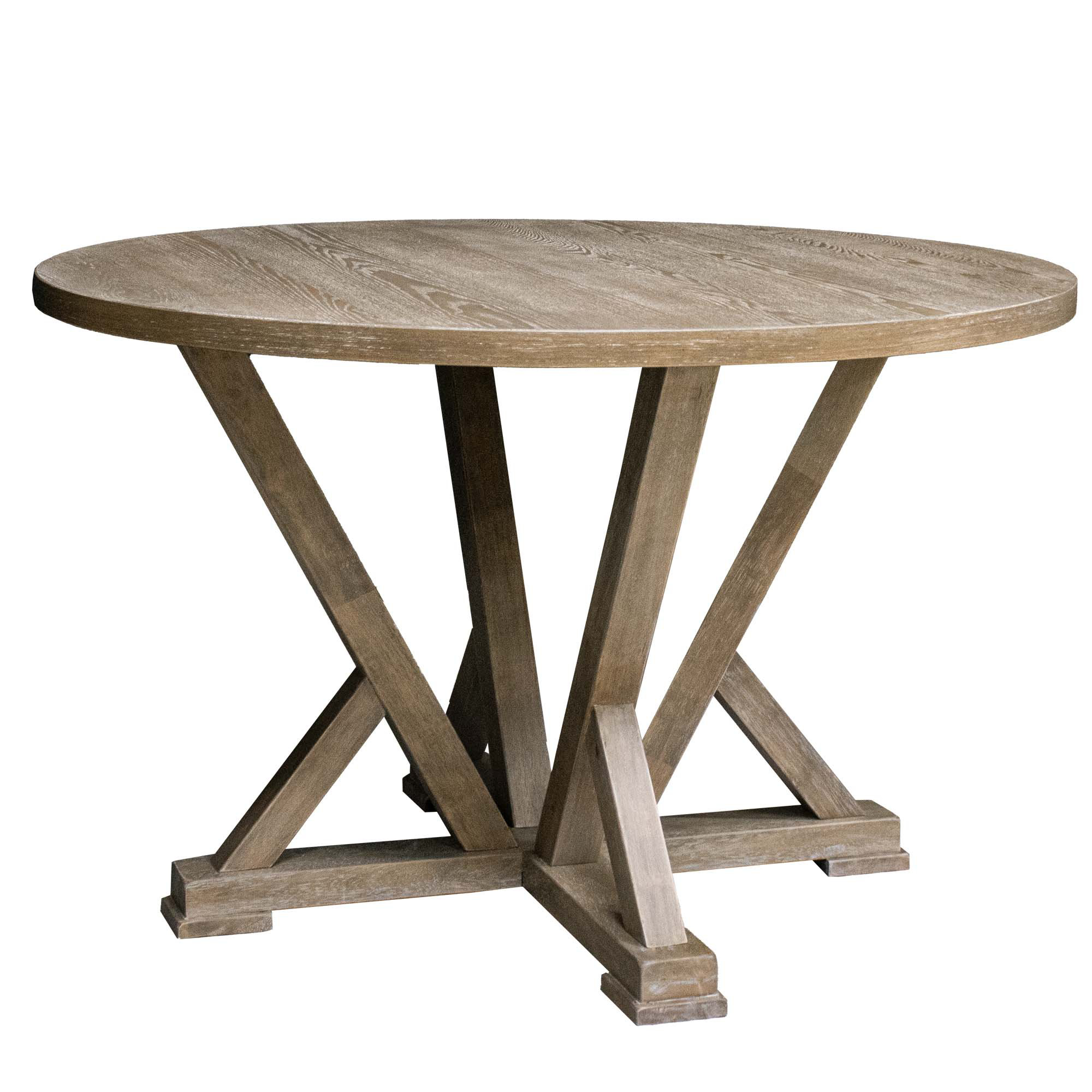 August Grove® Rustic Farmhouse-Inspired Round Solid Wood Dining Table ...