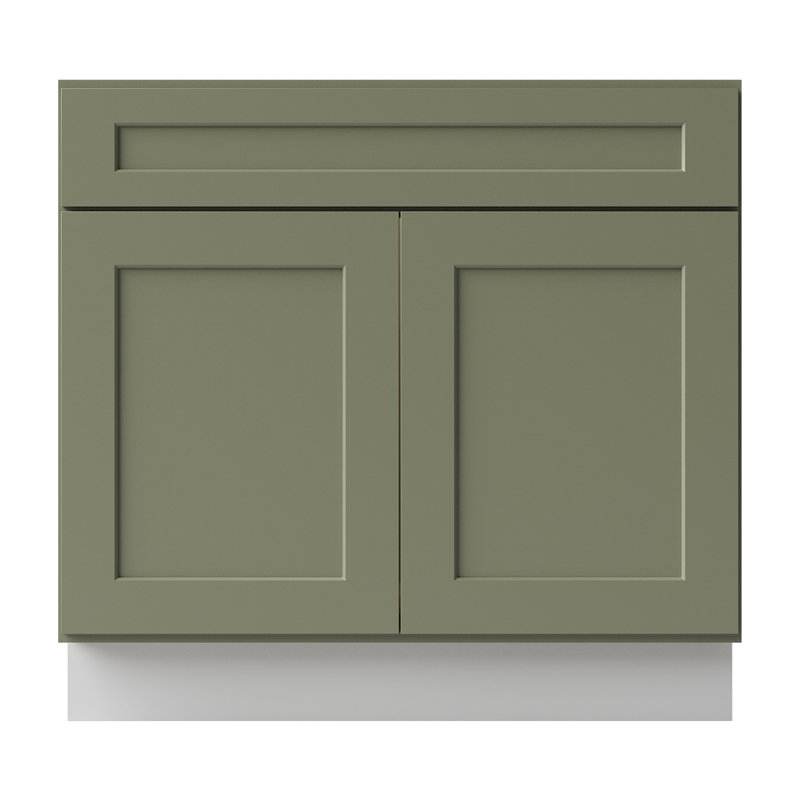 Armoire de cuisine à évier RTA l 36 po x H 34,5 po x P 24 po Sinber | Bois de bouleau vert massif | À fermeture en douceur | Style shaker