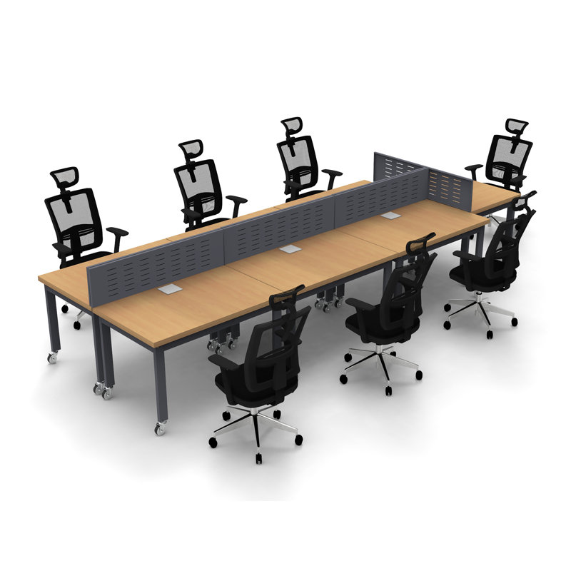 Desks Work Station Meeting Seminar Tables Model 216AFF1892BE4B39A96B53D8BFF2CFC5 21 Pc Group Colour Beech Graphite Compact Space Maximum Collaboration – X-Thick Tops, Industrial Casters, Ready To Use.(Tables, Chairs, Screens Included)