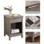 Table de chevet avec tiroir et tablette ouverte - de couleur gris rustique, assemblage, installation rapide, convient au rangement fonctionnel de la table d'appoint de la chambre à coucher, facile à assembler,